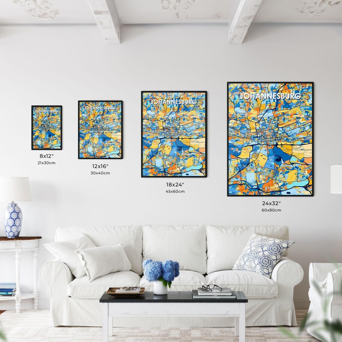 Johannesburg South Africa Colorful City Street Map Poster Art - Image 3