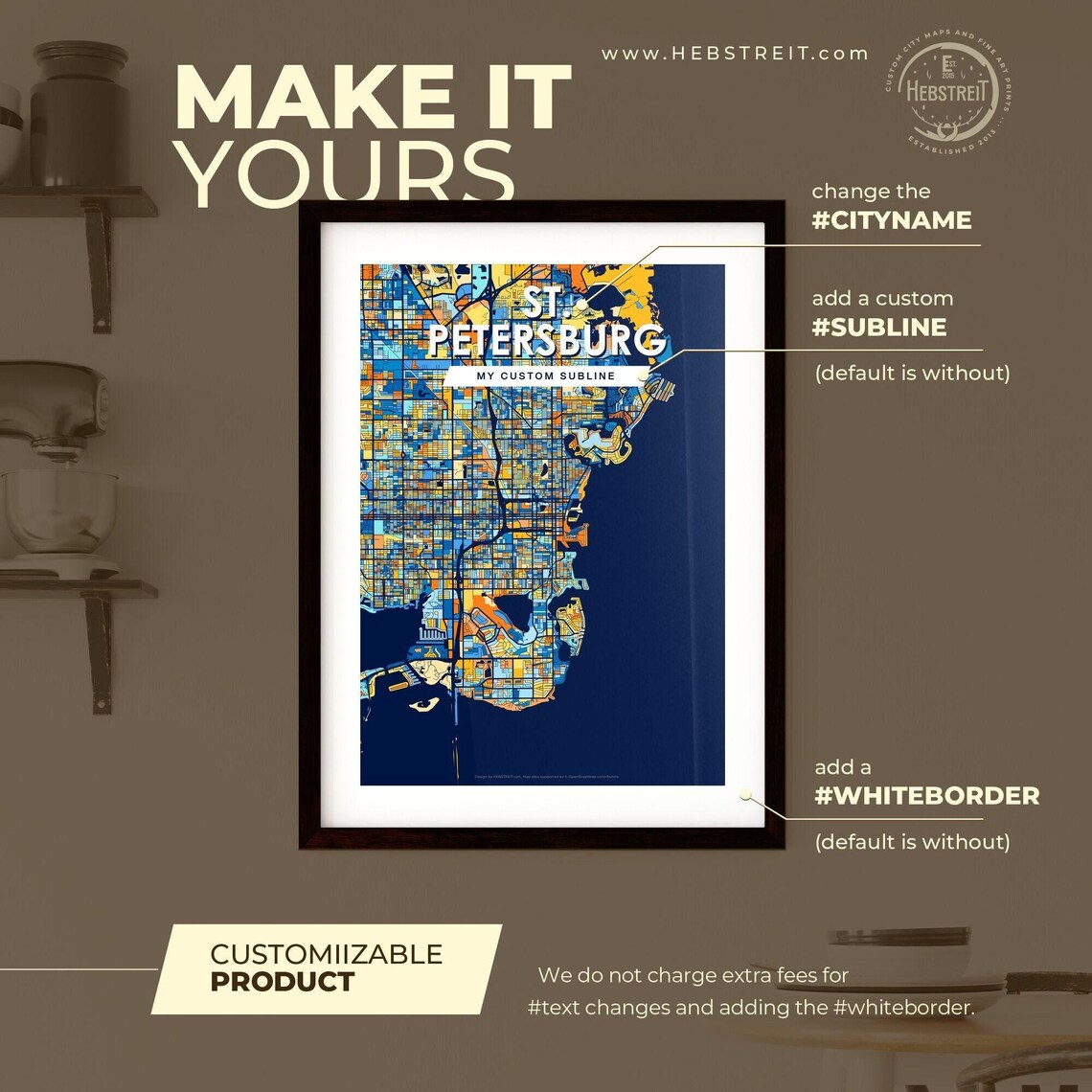 Saint Petersburg Florida City Map Poster Vibrant Modern Wall Decor - Image 2