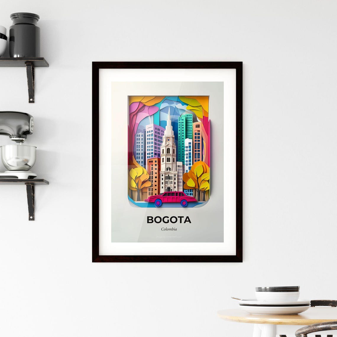 Vivid Bogota Colombia A City With A Car In The Foreground Fine Art Print Customizable - Image 2