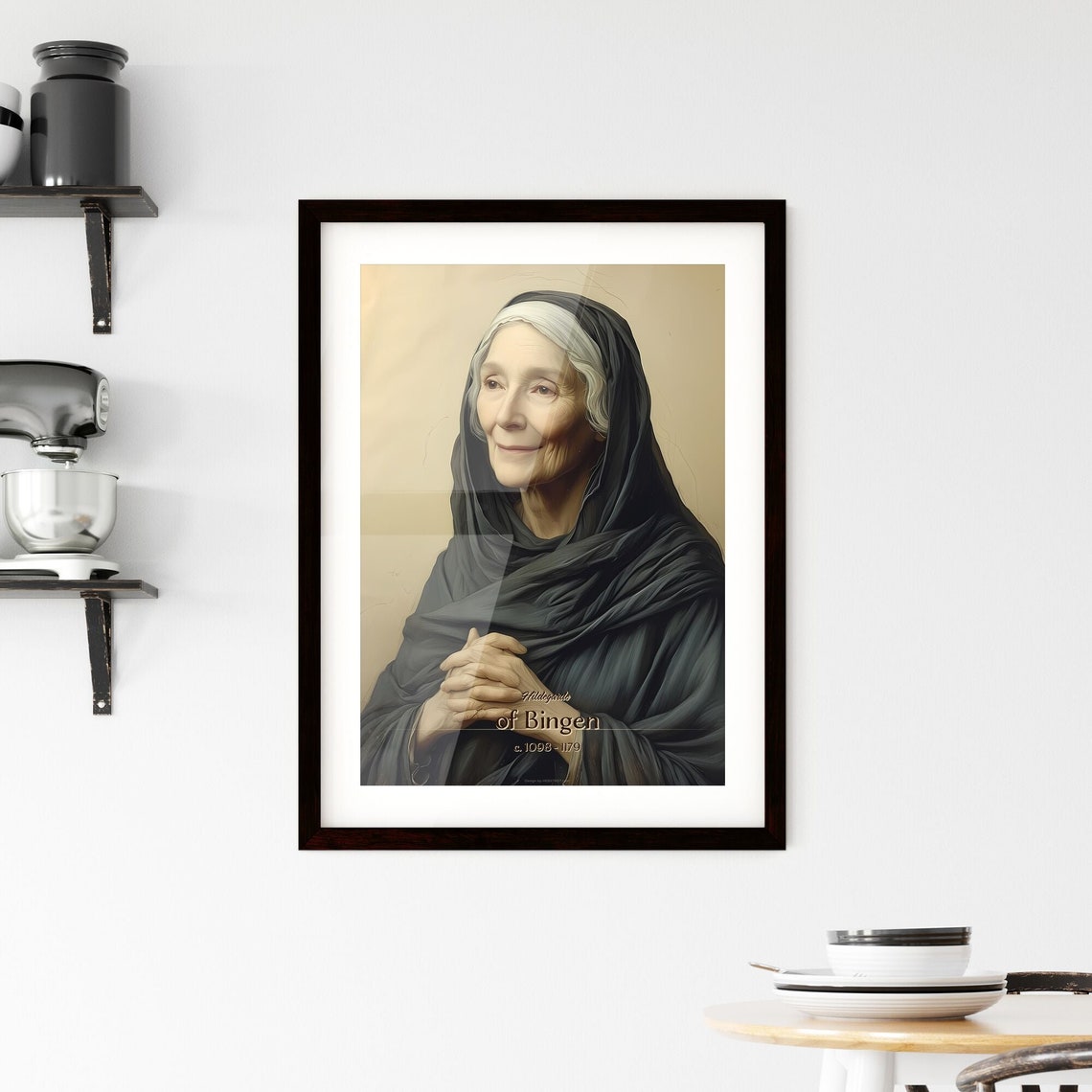 Hildegarde of Bingen Medieval Abbess Portrait Painting Poster - Image 2
