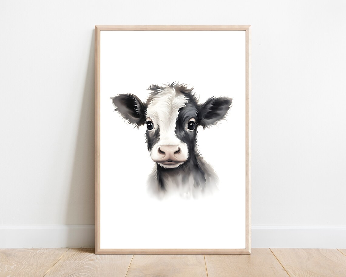 Cow Nursery Print, Farm Animal Nursery Decor
