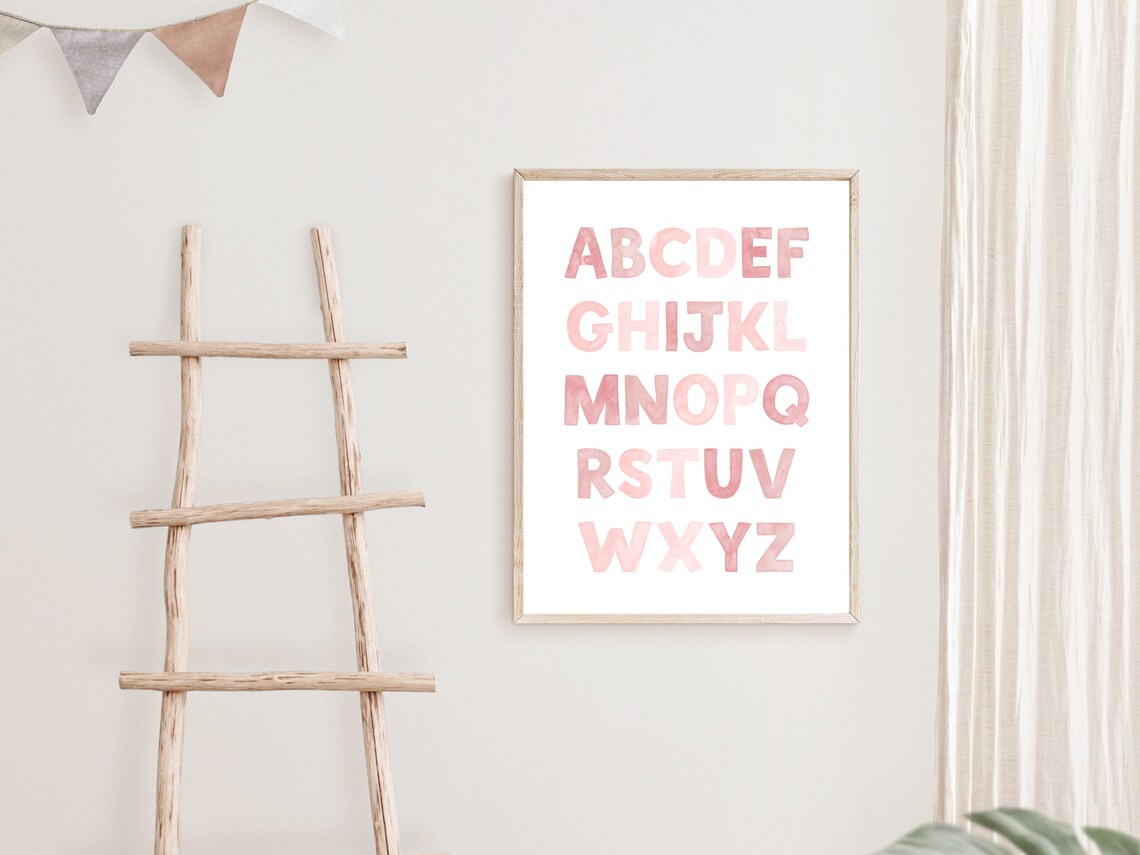 Pink Alphabet Print, Educational Nursery Poster - Image 2