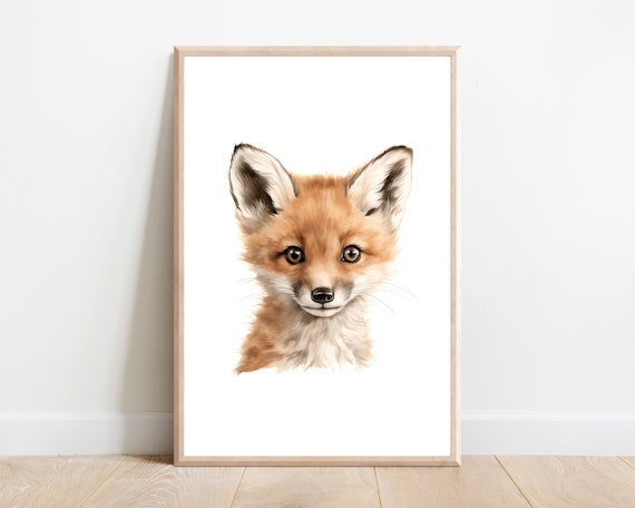 Fox Nursery Print Fox Wall Art Woodland Animal Print Nursery Decor Wall Art Baby Room Decor