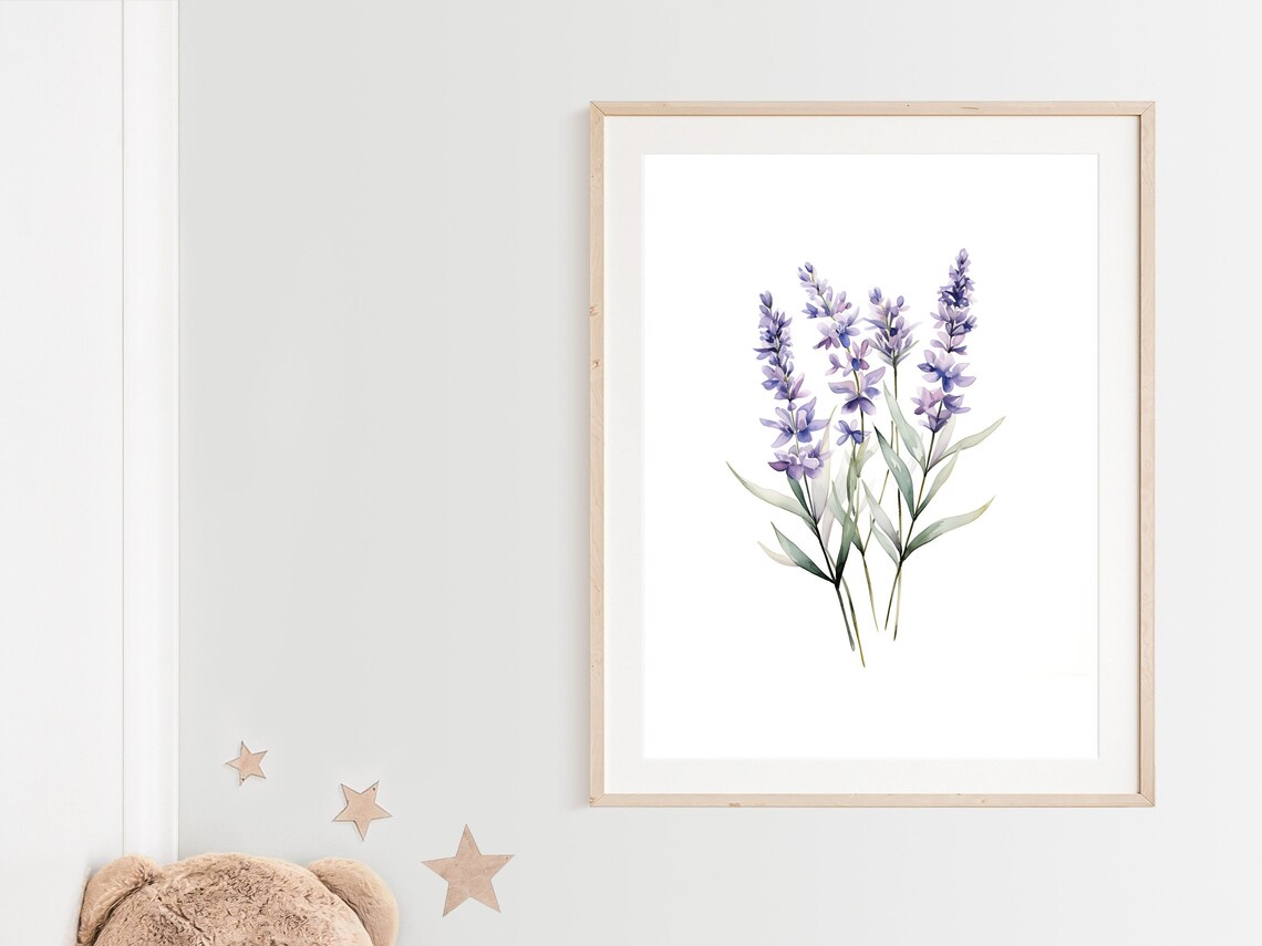 Lavender Nursery Art Print, Wildflower Nursery Decor - Image 2