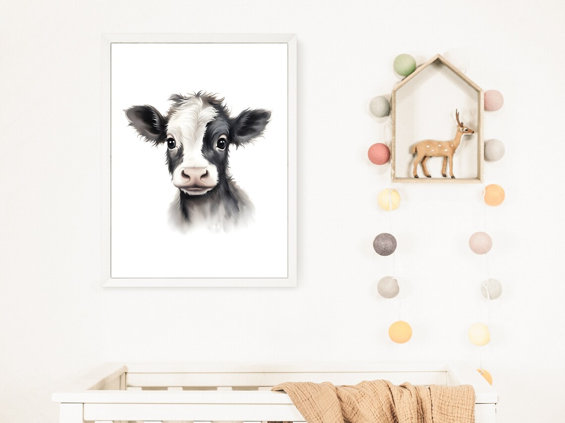 Cow Nursery Print, Farm Animal Nursery Decor - Image 2