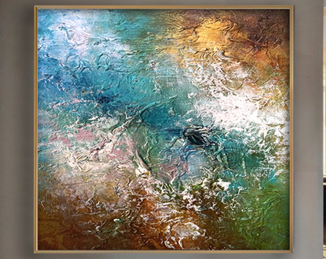 Colourful Abstract Oil Painting Art Print, Modern - Image 4