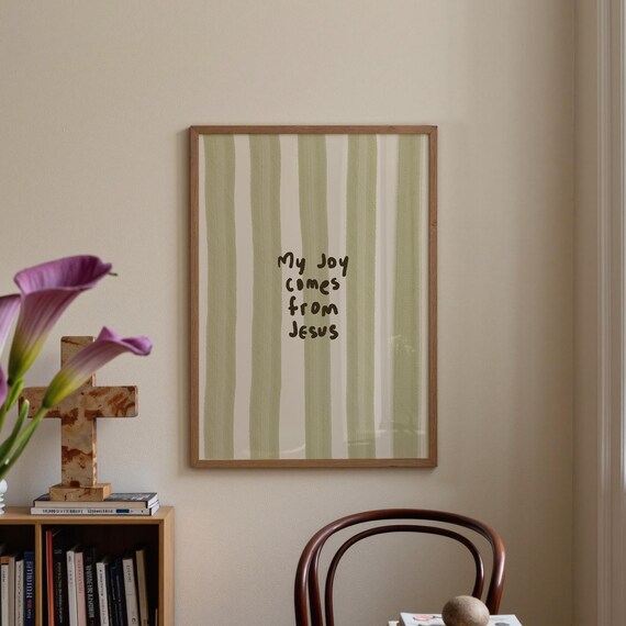 My Joy Comes From Jesus Print, Vintage Christian Decor