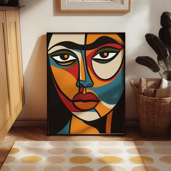 Abstract People Mid Century Print Modern Art For Living Room Female Figure Wall Decor