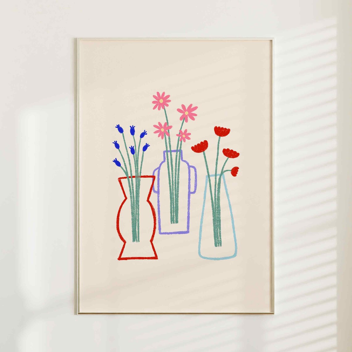 Flower Vase Abstract Floral Vases Retro Art Print - Image 5