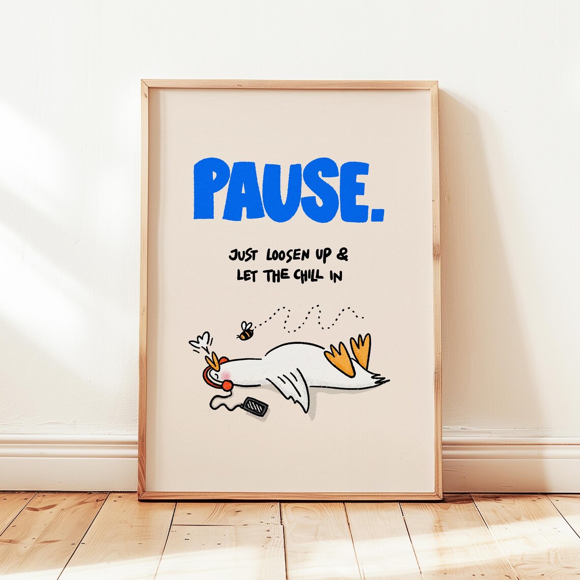 Pause Duck Positive Affirmations Art Print