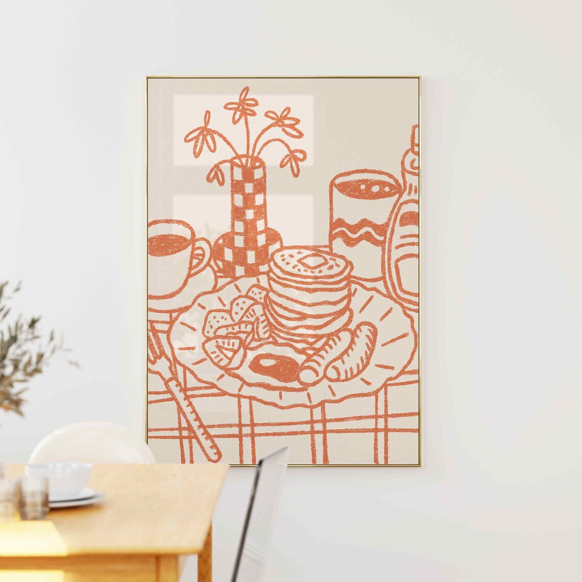 Pancake Breakfast Retro Kitchen Art Print
