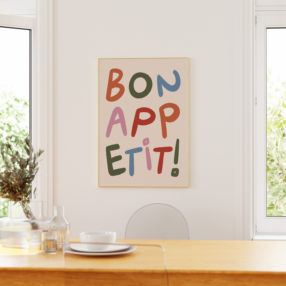 Bon Appetit Hand Drawn Modern Kitchen Art Print - Image 3