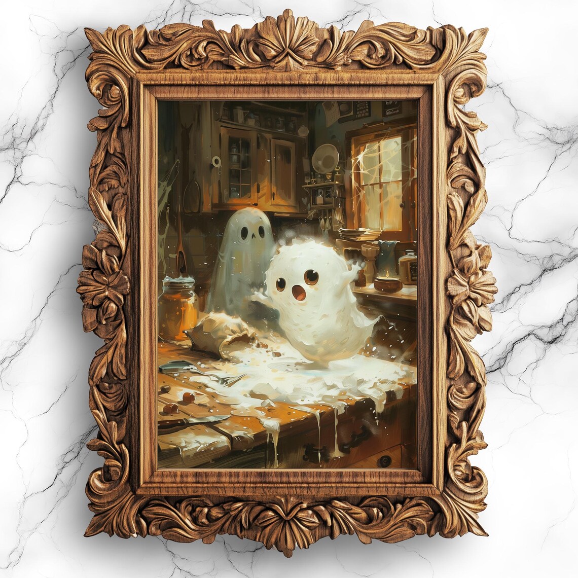 Adorable In The Kitchen Halloween Art Print