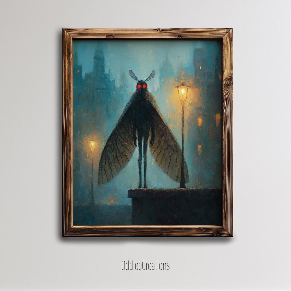 Mothman Gothic Portrait, Dark Academia Art Print