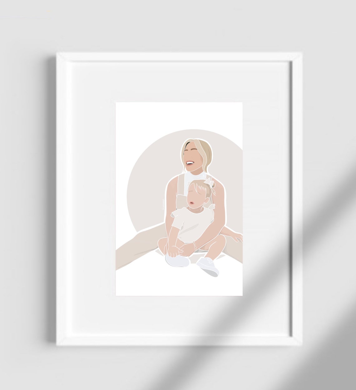 Custom Faceless Family Portrait Poster Minimalist Line Art Sketch - Image 2