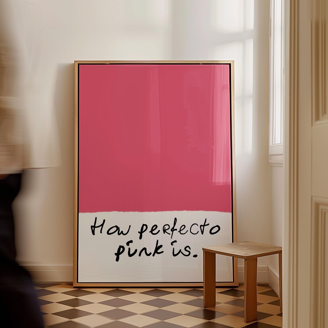 How Perfecto Pink Is Abstract Bold Pink Color Block Wall Art