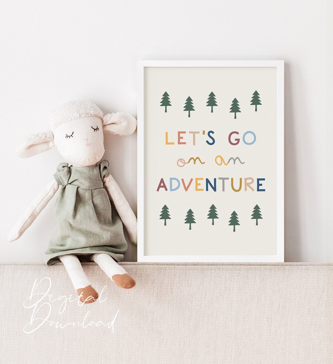 Lets Go On An Adventure Scandinavian Kids Art Print - Image 2