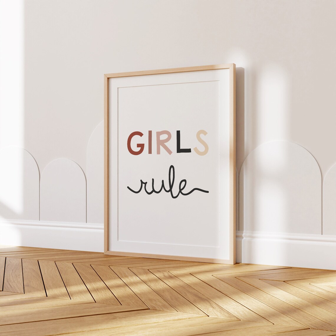 Girls Rule Colorful Lettering Script Quote Girls Bedroom Poster - Image 3