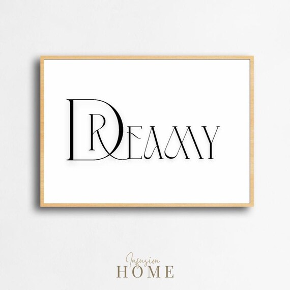 Dreamy Minimalist Typography Elegant Serif Word Art Wall Decor Print