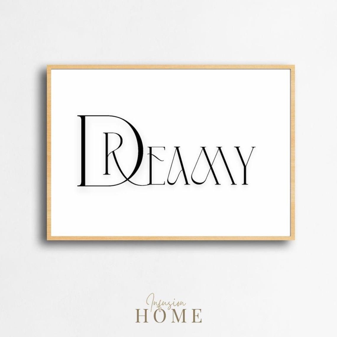 Dreamy Minimalist Typography Elegant Serif Word Art Wall Decor Print