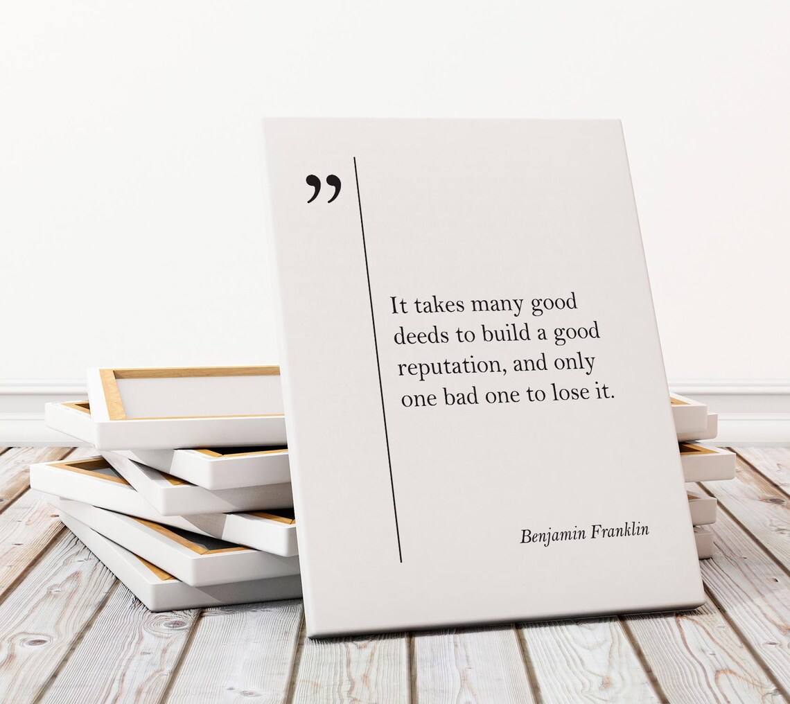 Benjamin Franklin Quote Print Benjamin Franklin Print Motivation Wall Art Business Partner Gift Graduation Gift Reputation Print - Image 3