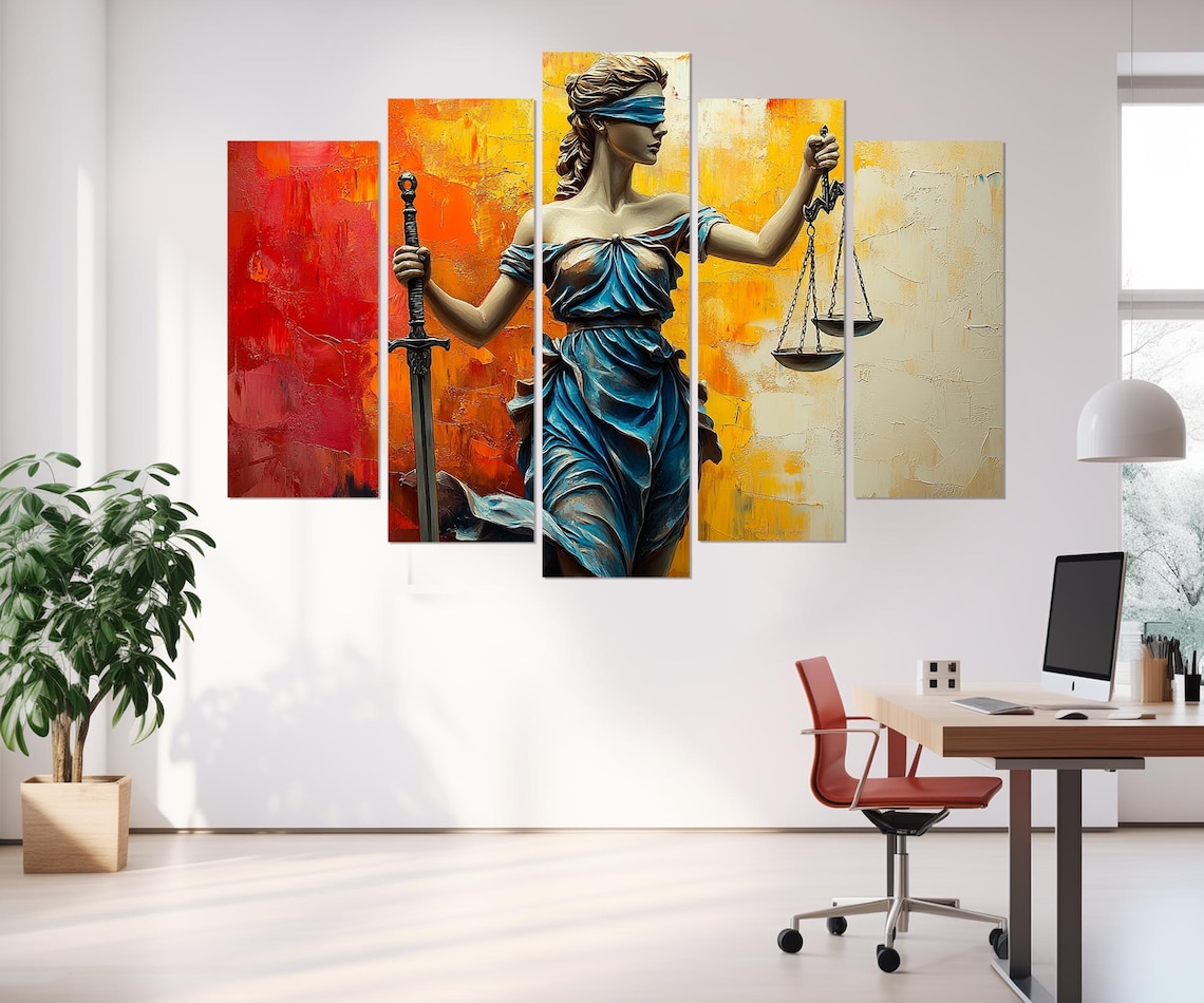 Abstract Lady Justice Art Print, Lawyer Office Decor - Image 4