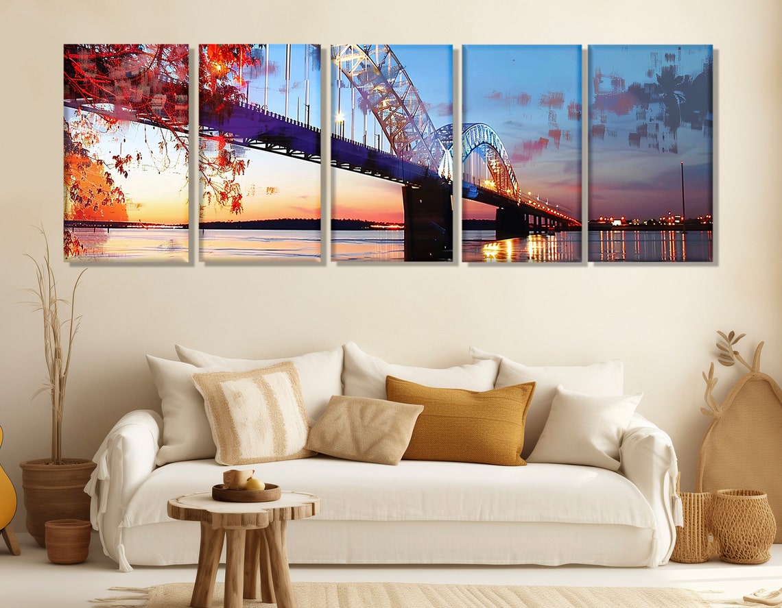 Hernando De Soto Bridge Print Memphis Wall Art Memphis Bridge Poster M Bridge Print Framed And Ready To Hang - Image 3