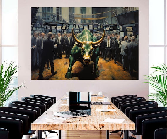 Charging Bull Abstract Wall Street Wall Art Print