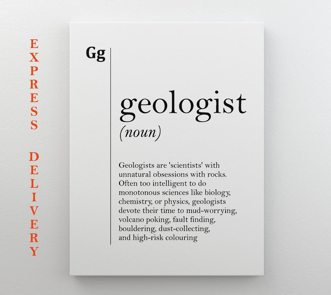 Geologist Funny Definition Print Rock Obsession Science Dictionary Art