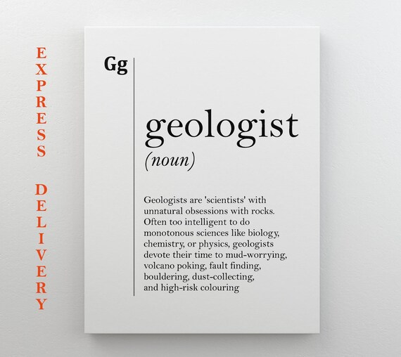 Geologist Art Definition Print Gift For Geologist Geology Student Coworker Gift Dictionary Scandinavian Home Decor Geology Wall Art