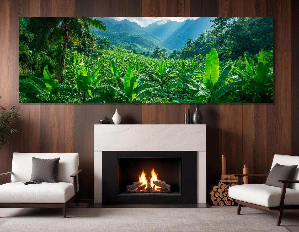 Philippines Banana Plantation Misty Mountains Panoramic Nature Poster - Image 2