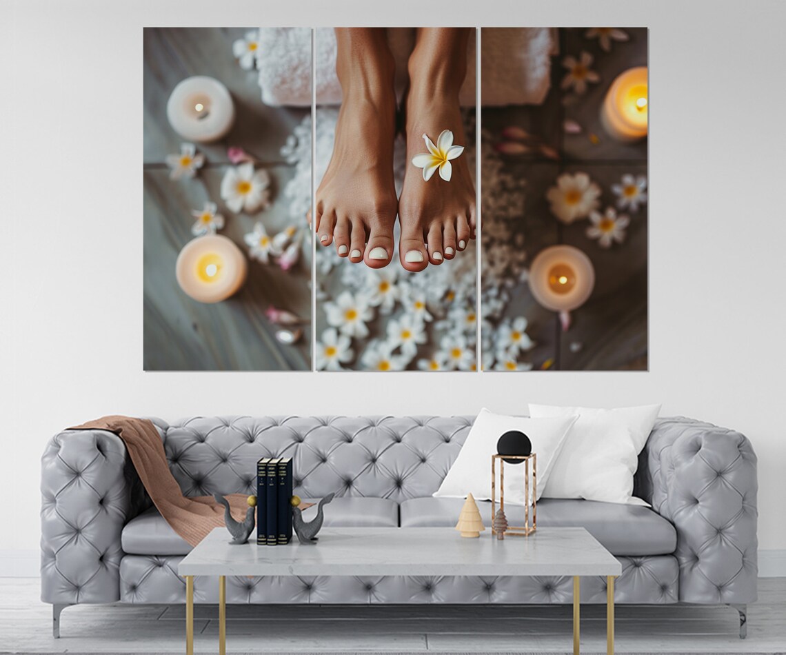 Female Feet in Spa Pedicure Portrait Art Print - Image 3