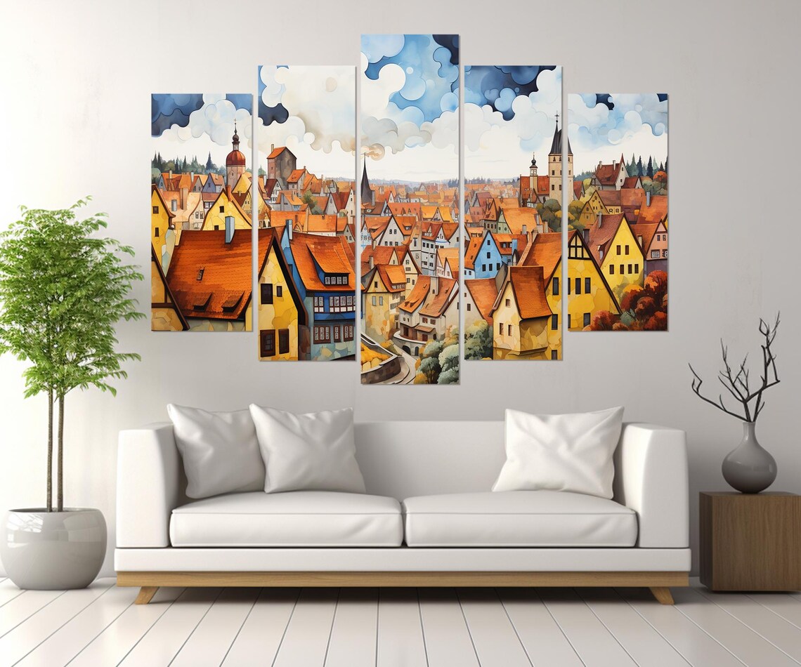Rothenburg Abstract Wall Art Print, German Poster - Image 2