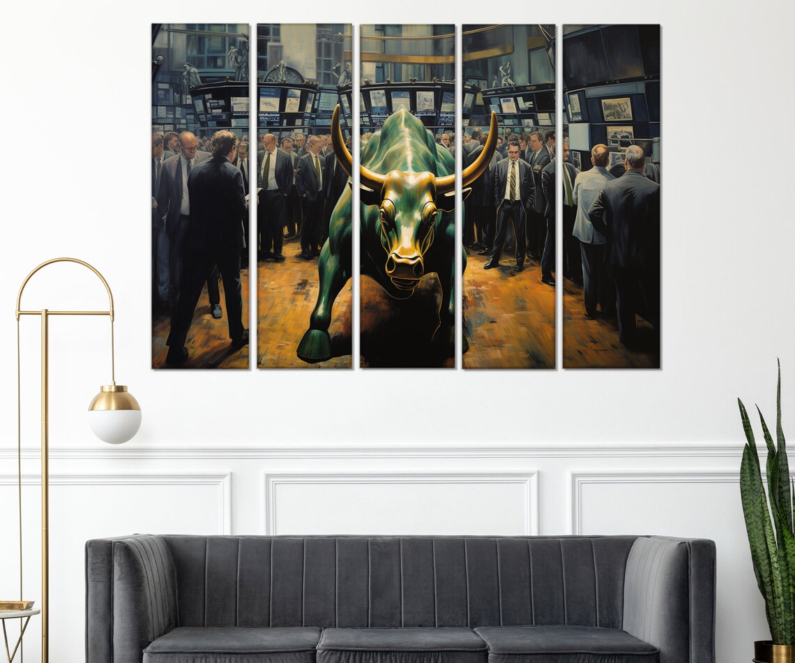 Charging Bull Abstract Wall Street Wall Art Print - Image 2