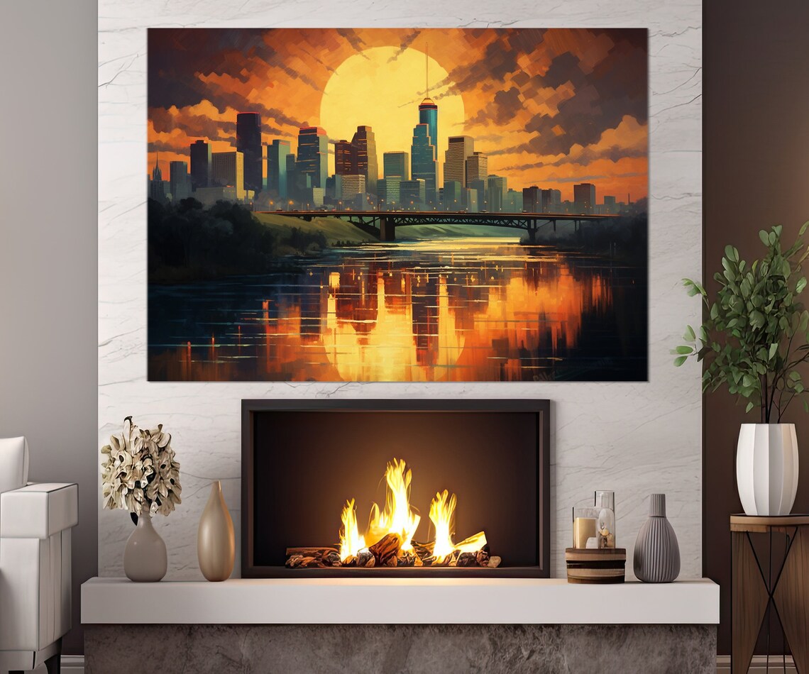 Minneapolis Skyline Abstract, Minnesota Art Print