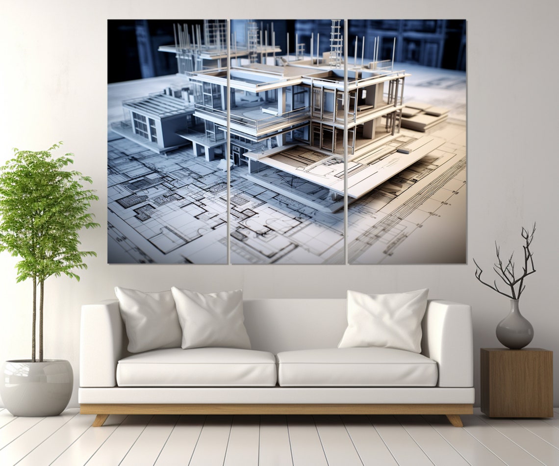 Architect Gift Modern Art Print - Image 3
