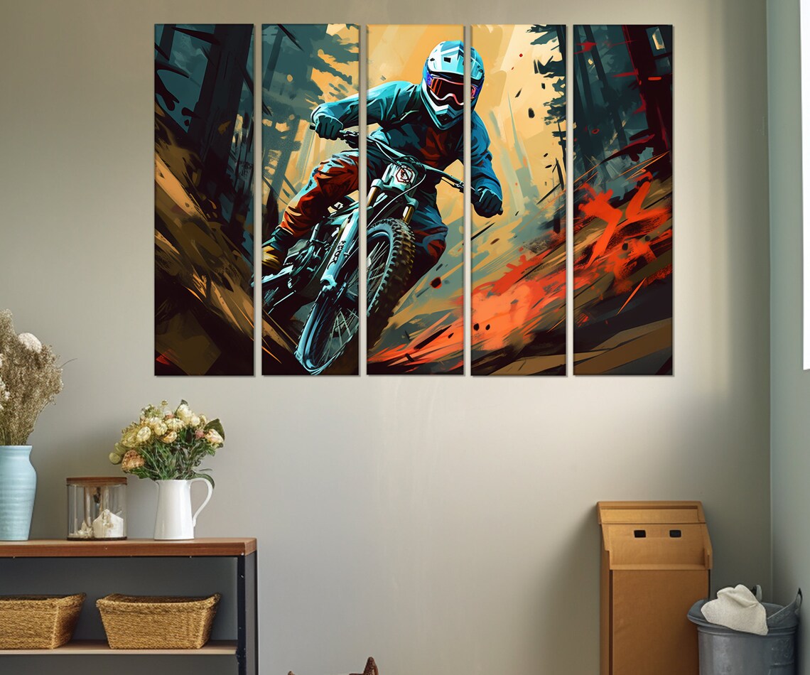 Motocross Pop Art Print, Dirt Bike Biker Gift - Image 3