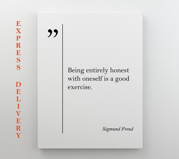 Sigmund Freud Honesty Quote Minimalist Black White Typography Poster