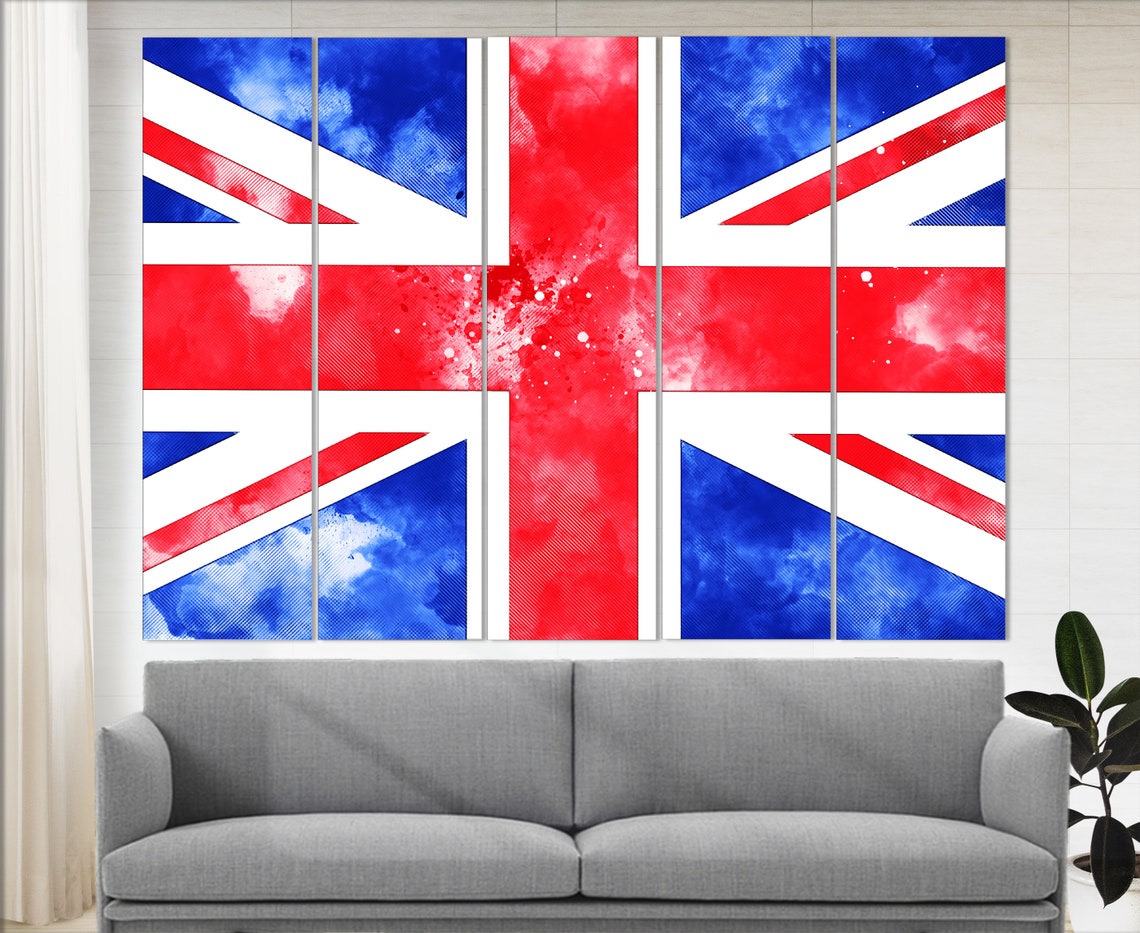 United Kingdom Flag Union Jack Grunge Watercolor British Wall Poster - Image 2