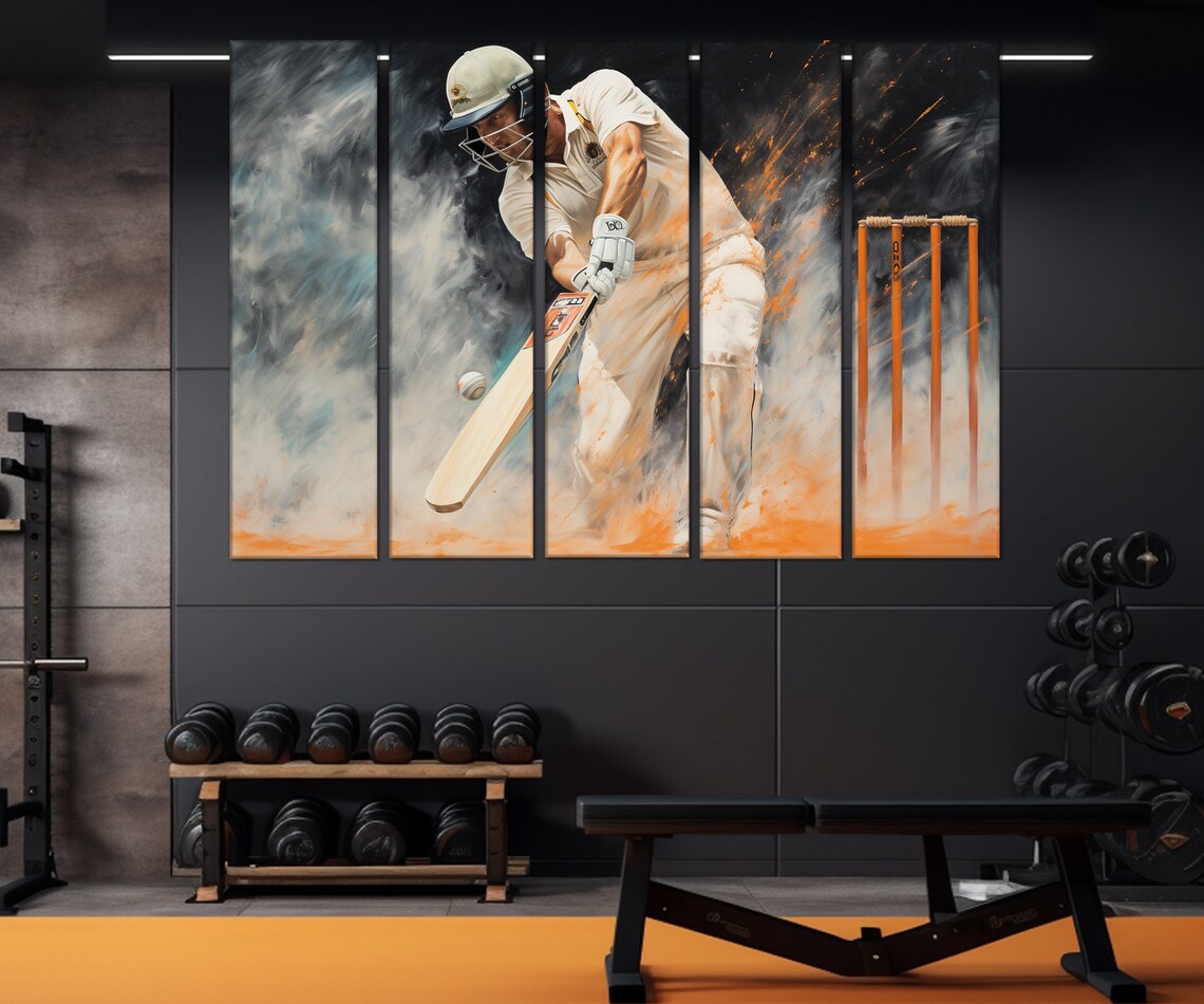 Cricket Abstract Art Print, Cricket Player Gift - Image 2