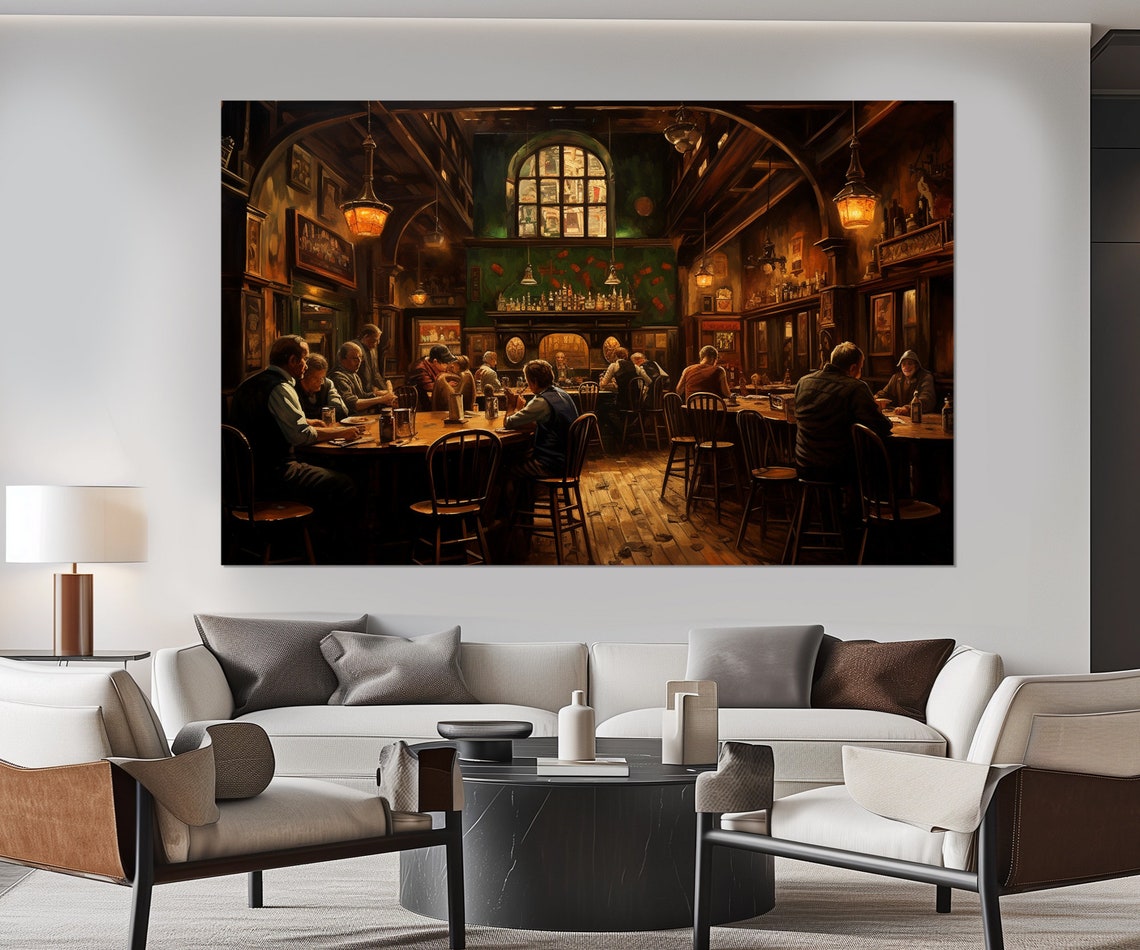 Vintage Irish Pub Abstract Print Irish Pub Painting Irish Wall Art Retro Pub Poster Irish Gift - Image 3