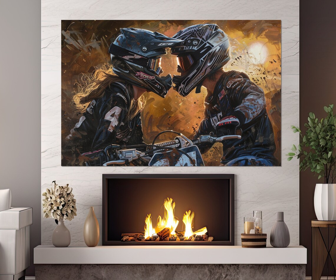Motocross Love Art Print, Dirt Bike Wall Art