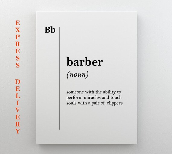 Barber Definition Print Gift For Barber Hairdresser Gift Stylist Coworker Barbershop Wall Art Gift Barber Art Professions Art