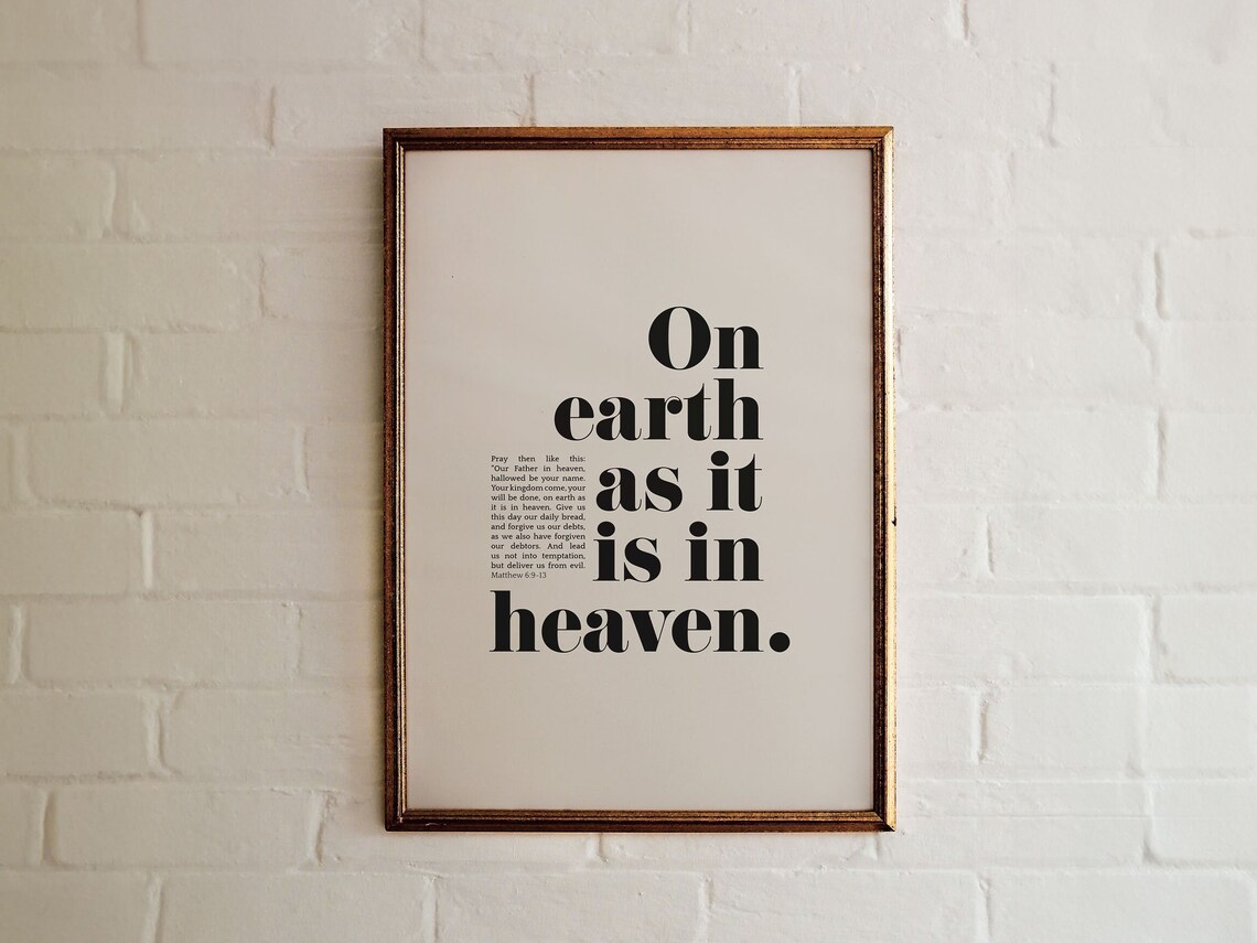 Matthew 6 Lord's Prayer Christian Scripture Art Print