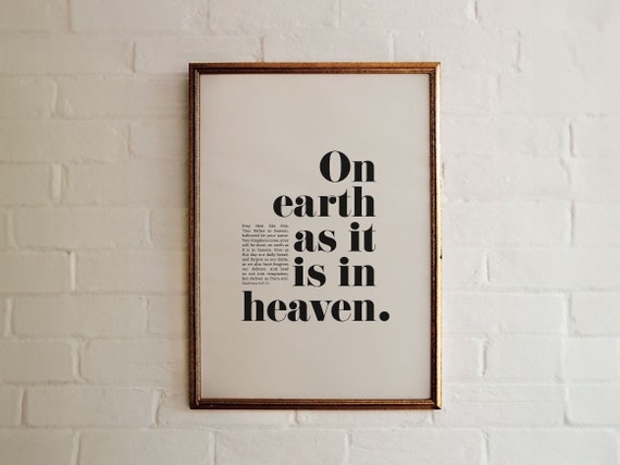 Matthew 6 Lord's Prayer Christian Scripture Art Print