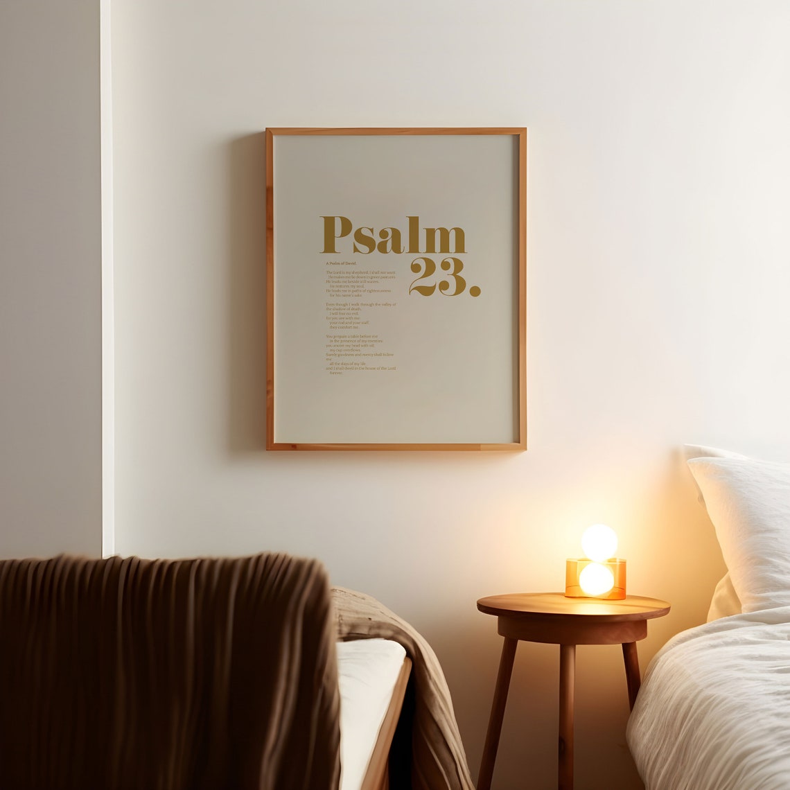 Psalm 23 Gold Typography Full Text Elegant Shepherd Bible Poster - Image 3