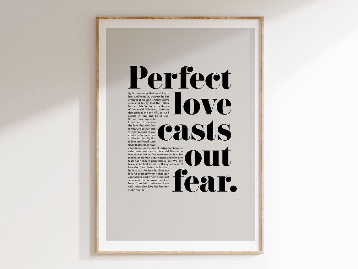 Perfect Love Casts Out Fear Christian Scripture Print - Image 6