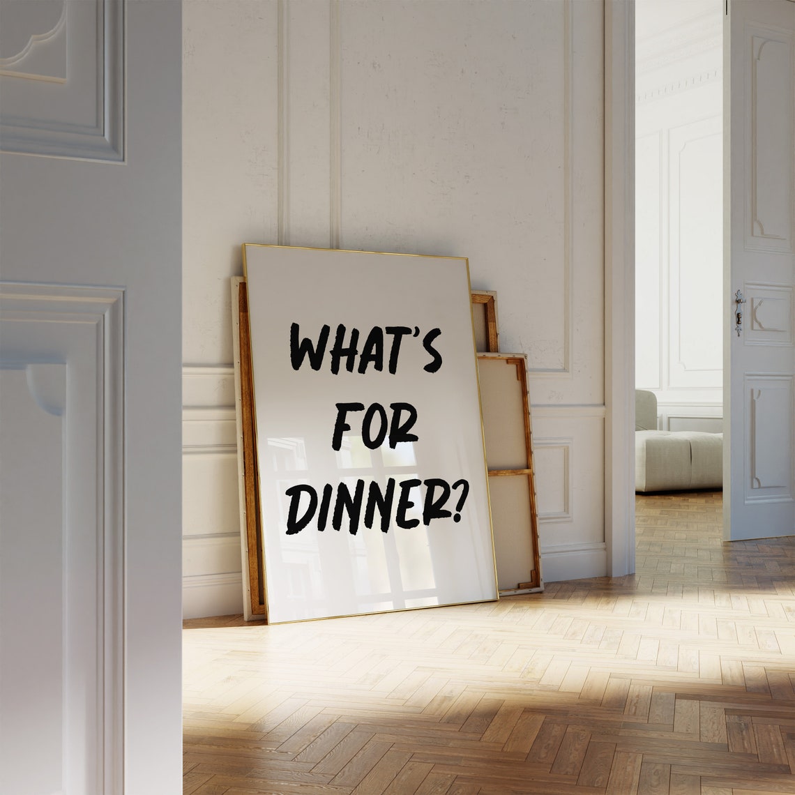 What's For Dinner Black Handwritten Cream Kitchen Wall Art Print - Image 5