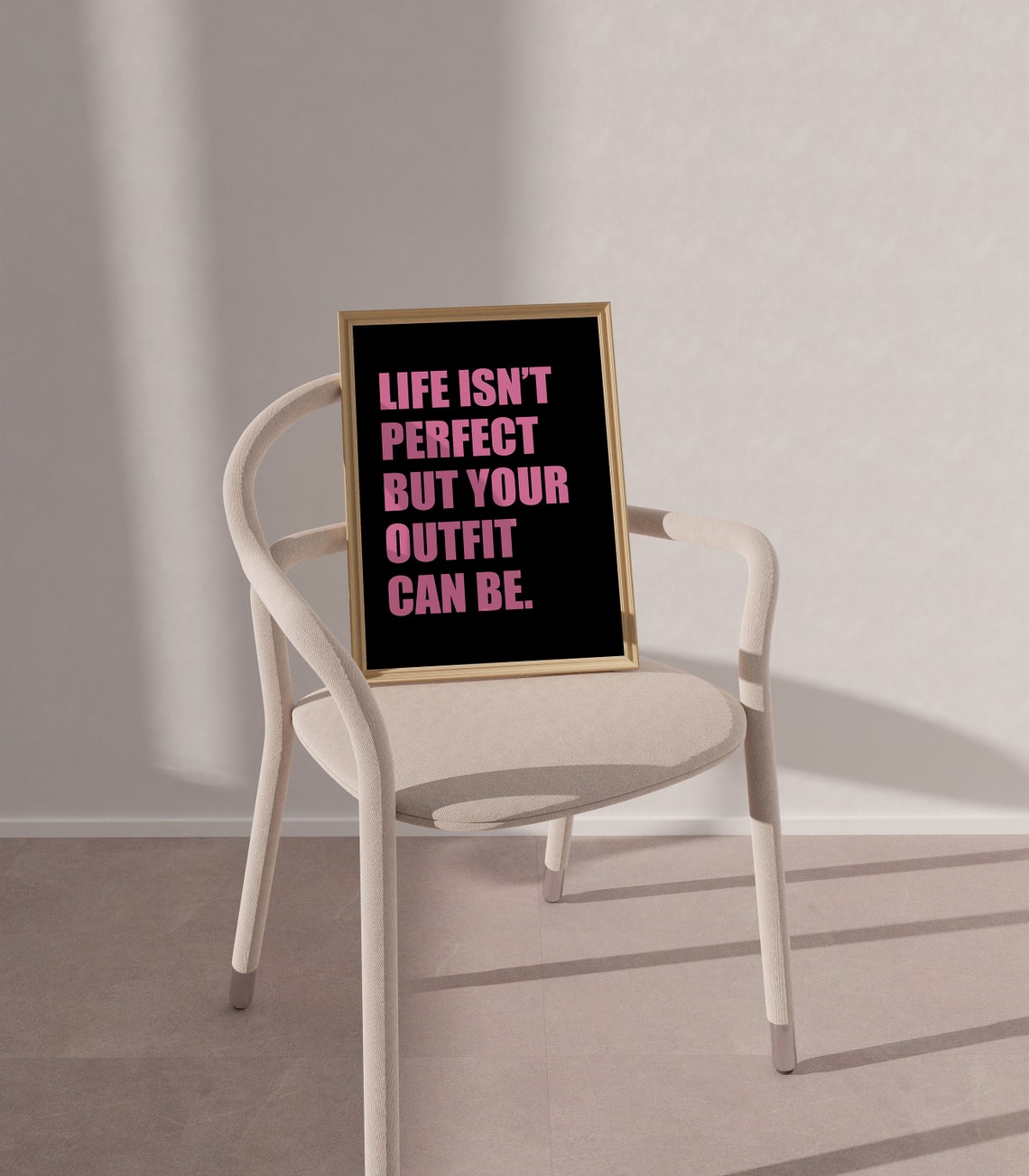 Life Isnt Perfect But Your Outfit Can Be Poster Black And Pink Print Trendy Outfit Poster Pink And Black Wall Art Fashion Print - Image 2