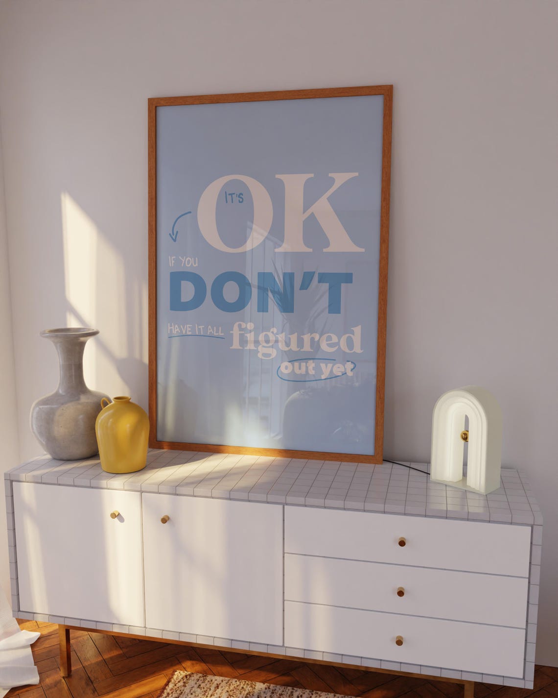 It's Okay If You Don't Have It All Figured Out Blue Retro Poster - Image 5